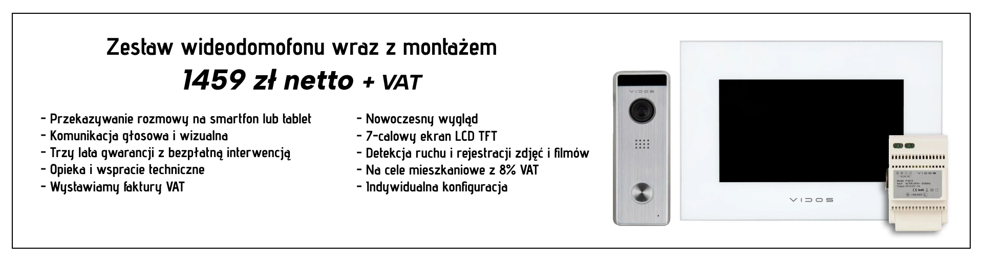 Wideodomofon wraz z montażem